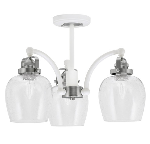 Easton Three Light Semi-Flush Mount in White & Brushed Nickel (200|1947-WHBN-4810)