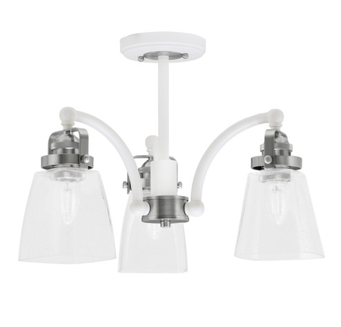 Easton Three Light Semi-Flush Mount in White & Brushed Nickel (200|1947-WHBN-461)