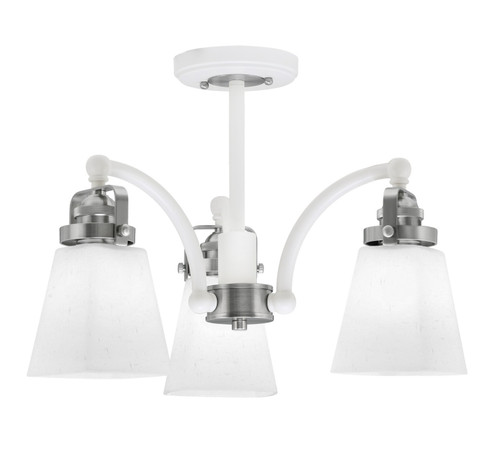 Easton Three Light Semi-Flush Mount in White & Brushed Nickel (200|1947-WHBN-460)