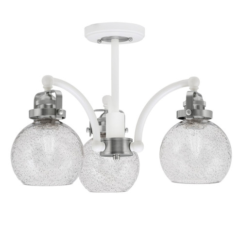 Easton Three Light Semi-Flush Mount in White & Brushed Nickel (200|1947-WHBN-4102)