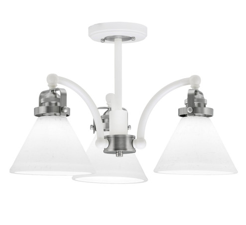 Easton Three Light Semi-Flush Mount in White & Brushed Nickel (200|1947-WHBN-312)