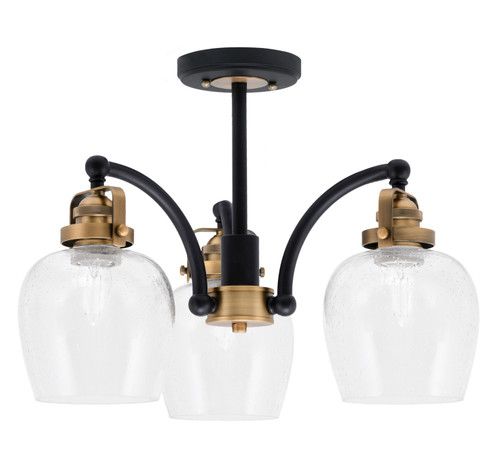 Easton Three Light Semi-Flush Mount in Matte Black & Brass (200|1947-MBBR-4810)