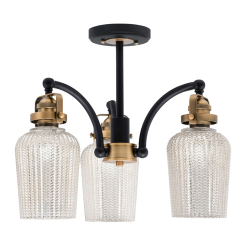 Easton Three Light Semi-Flush Mount in Matte Black & Brass (200|1947-MBBR-4253)