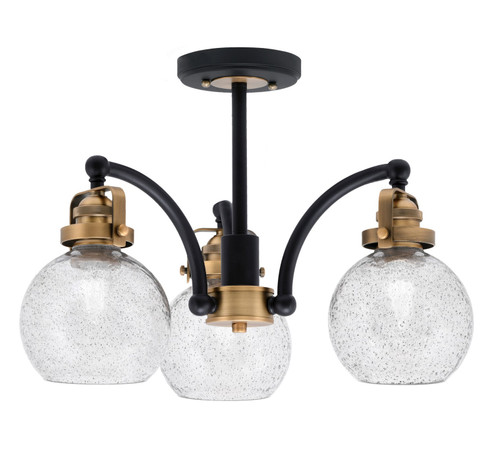 Easton Three Light Semi-Flush Mount in Matte Black & Brass (200|1947-MBBR-4102)