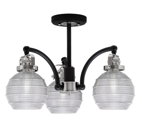 Easton Three Light Semi-Flush Mount in Matte Black & Brushed Nickel (200|1947-MBBN-5110)