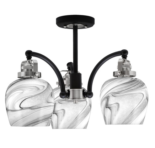 Easton Three Light Semi-Flush Mount in Matte Black & Brushed Nickel (200|1947-MBBN-4819)