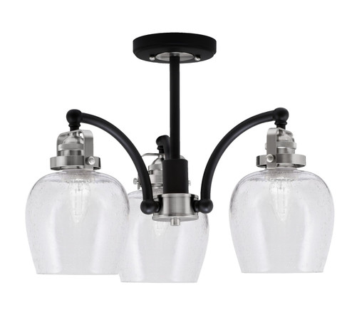 Easton Three Light Semi-Flush Mount in Matte Black & Brushed Nickel (200|1947-MBBN-4810)