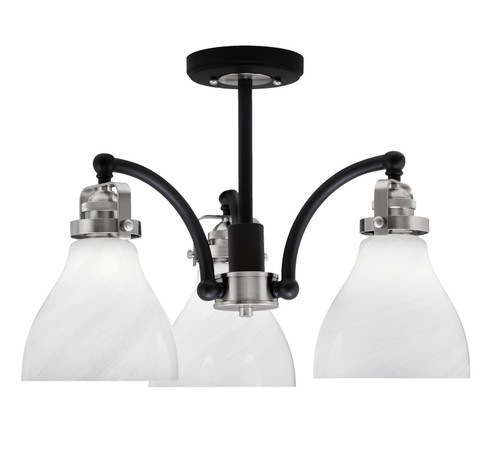 Easton Three Light Semi-Flush Mount in Matte Black & Brushed Nickel (200|1947-MBBN-4761)