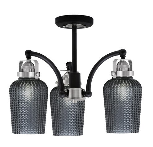 Easton Three Light Semi-Flush Mount in Matte Black & Brushed Nickel (200|1947-MBBN-4252)