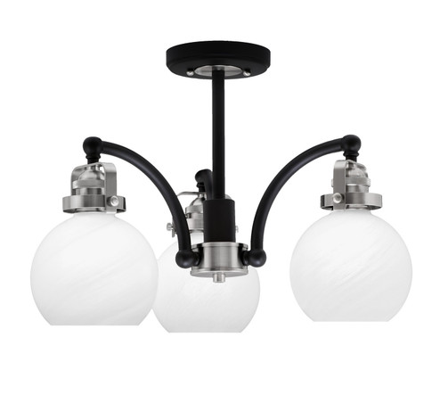 Easton Three Light Semi-Flush Mount in Matte Black & Brushed Nickel (200|1947-MBBN-4101)