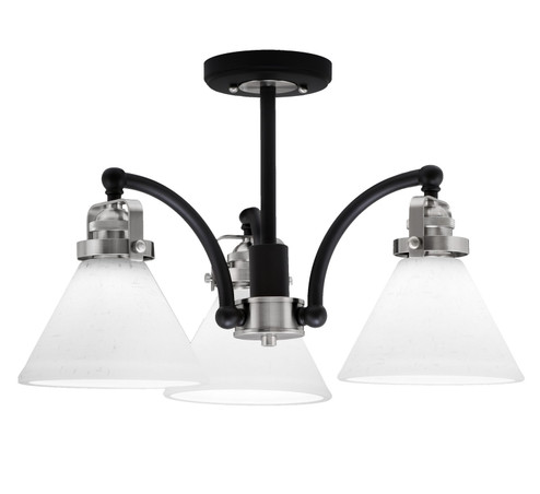 Easton Three Light Semi-Flush Mount in Matte Black & Brushed Nickel (200|1947-MBBN-312)