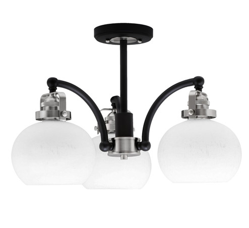 Easton Three Light Semi-Flush Mount in Matte Black & Brushed Nickel (200|1947-MBBN-212)