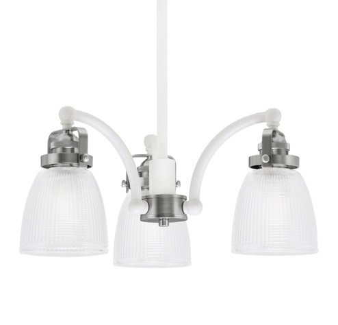 Easton Three Light Chandelier in White & Brushed Nickel (200|1943-WHBN-500)