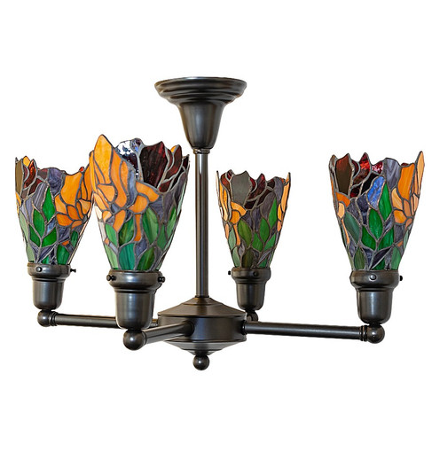 Iris Four Light Chandelier in Craftsman Brown (57|261284)