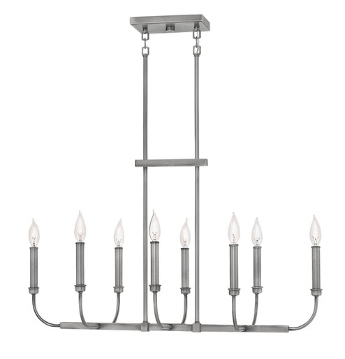 Alister Eight Light Linear Chandelier in Antique Nickel (13|3074AN)