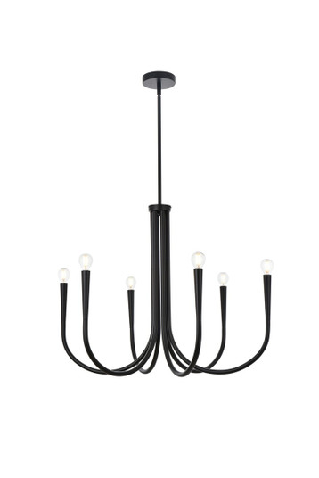 Layne Six Light Chandelier in Black (173|LD722D30BK)