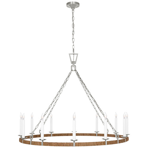 Darlana Wrapped LED Chandelier in Aged Iron and Natural Rattan (268|CHC 5874AI/NRT)