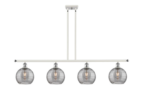 Ballston Four Light Island Pendant in White Polished Chrome (405|516-4I-WPC-G1213-8SM)