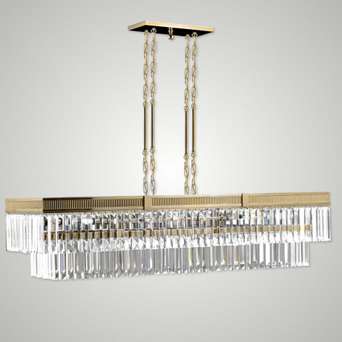 Valencia Modern 12 Light Linear Chandelier in Polished Brass (183|IL8306-P-32G)