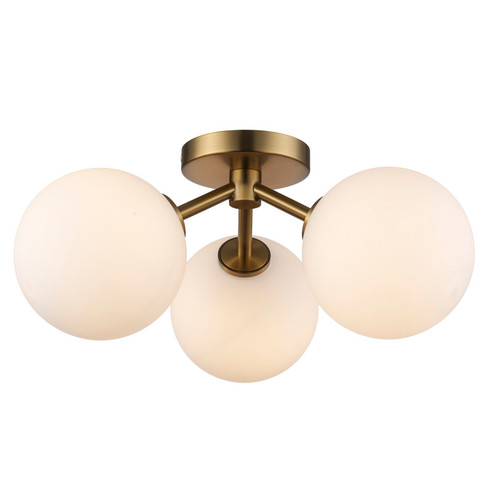 Haskell Three Light Flush Mount in Antique Gold (110|11613 AG)