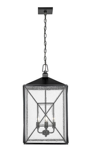 Caswell Four Light Outdoor Hanging Lantern in Powder Coated Black (59|42645-PBK)