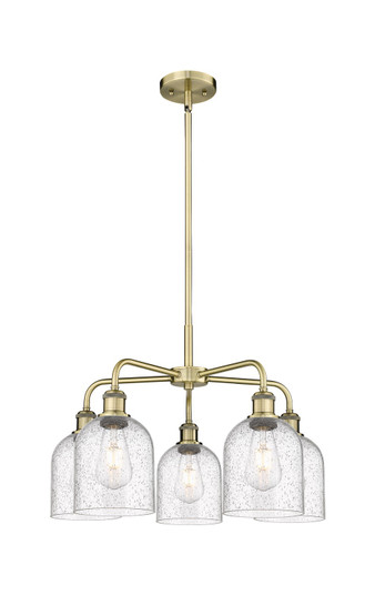 Downtown Urban Five Light Chandelier in Antique Brass (405|516-5CR-AB-G558-6SDY)