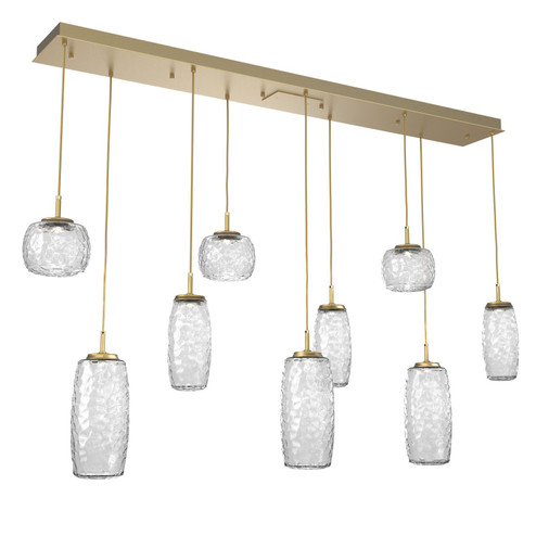 Vessel LED Linear Pendant in Gilded Brass (404|PLB0091-09-GB-C-C01-L3)