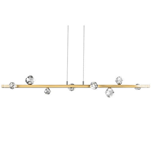 Stella LED Linear Suspension in Heritage Brass (404|PLB0070-54-HB-CZ-CA1-L3)