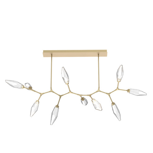 Rock Crystal LED Branch in Gilded Brass (404|PLB0050-BC-GB-CC-001-L3)