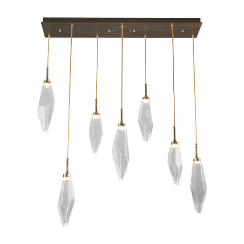 Rock Crystal LED Linear Pendant in Heritage Brass (404|PLB0050-07-HB-CS-C01-L3)