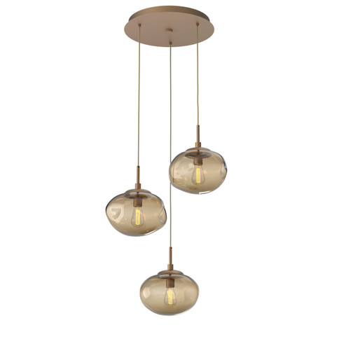 Nova Three Light Pendant in Novel Brass (404|CHB0064-03-NB-B-C01-E2)