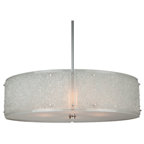 Textured Glass Four Light Chandelier in Novel Brass (404|CHB0044-30-NB-FS-001-E2)