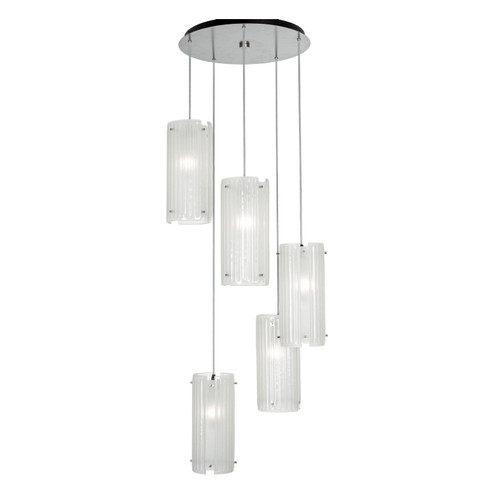 Textured Glass Five Light Pendant in Beige Silver (404|CHB0044-05-BS-IW-C01-E2)