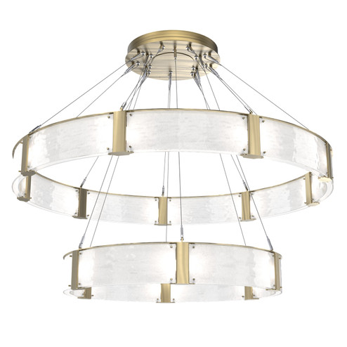Parallel LED Chandelier in Heritage Brass (404|CHB0042-2C-HB-CG-CA1-L1)