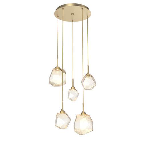 Gem LED Pendant in Gilded Brass (404|CHB0039-05-GB-A-C01-L3-RTS)