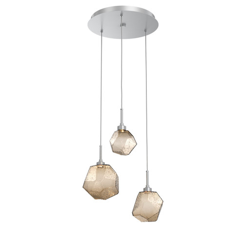 Gem LED Pendant in Classic Silver (404|CHB0039-03-CS-B-C01-L3)