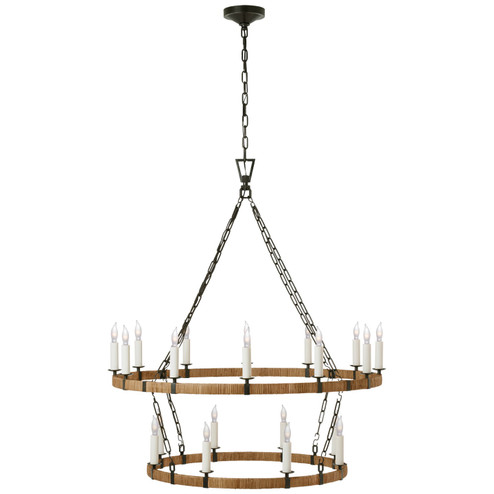 Darlana Wrapped LED Chandelier in Polished Nickel and Natural Rattan (268|CHC 5880PN/NRT)