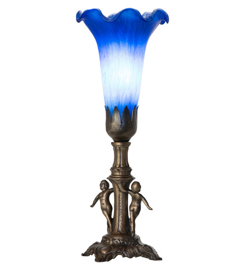 Blue One Light Mini Lamp in Antique Brass (57|262936)