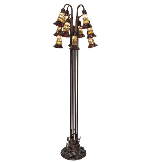 Stained Glass Pond Lily 12 Light Floor Lamp in Mahogany Bronze (57|251698)