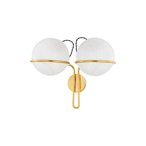 Hingham Two Light Wall Sconce in Aged Brass (70|3917-AGB)