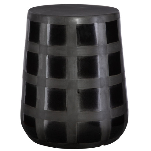 Patchwork Garden Stool in Matte Black (52|22987)