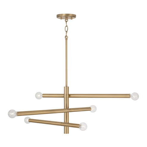 Zane Six Light Chandelier in Aged Brass (65|451262AD)