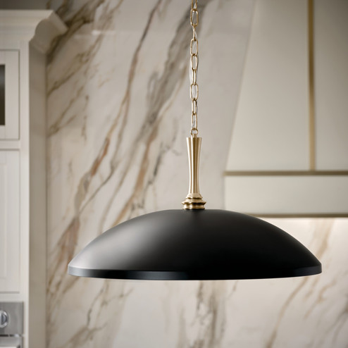 Delarosa One Light Pendant in Black (12|52638BK)