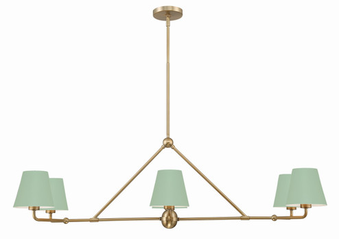 Xavier Six Light Chandelier in Vibrant Gold / Green (60|XAV-B9306-VG-GR)