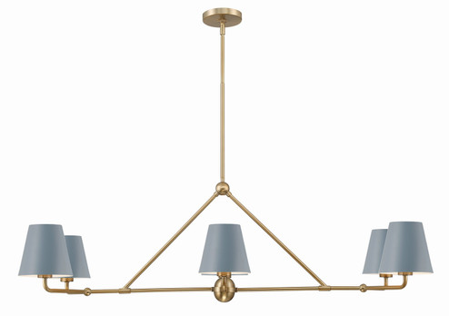 Xavier Six Light Chandelier in Vibrant Gold / Blue (60|XAV-B9306-VG-BL)