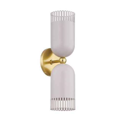Liba Two Light Wall Sconce in Aged Brass/Soft Peignoir (428|H884102-AGB/SPG)