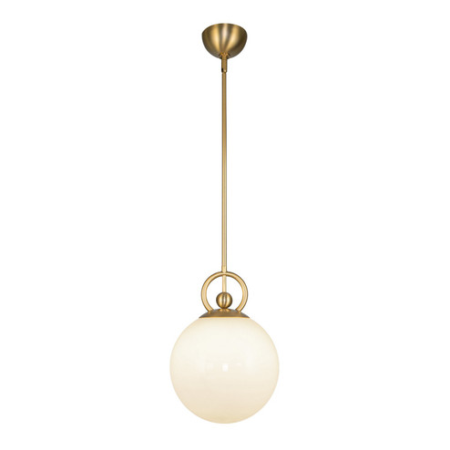 Fiore One Light Pendant in Brushed Gold/Glossy Opal Glass (452|PD407910BGGO)