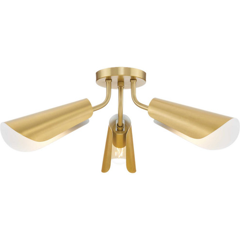 Cornett Three Light Flush Mount in Brushed Gold (54|P350272-191)