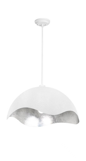 Eclos One Light Pendant in Textured White W/Silver Leaf (42|P1915-736)