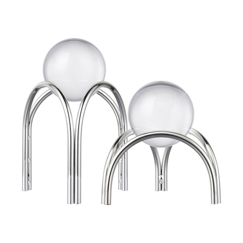 Sibyl Orb Stand - Set of 2 in Silver (45|S0057-11221/S2)